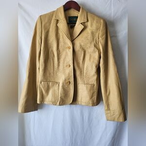 Danier Women's Leather Blazer Jacket - Light Tan